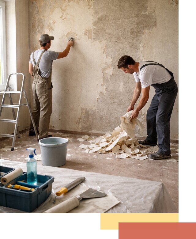 Снятие старых обоев в Куйбышеве быстро и качественно