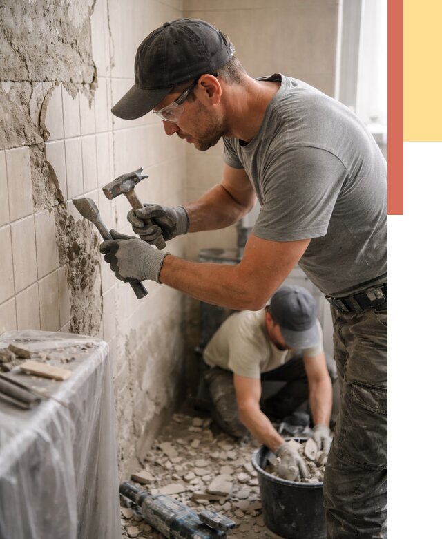 Демонтаж плитки со стен в Куйбышеве от 881 руб. — быстро и недорого | ОТДЕЛОЧНИК-Кбш