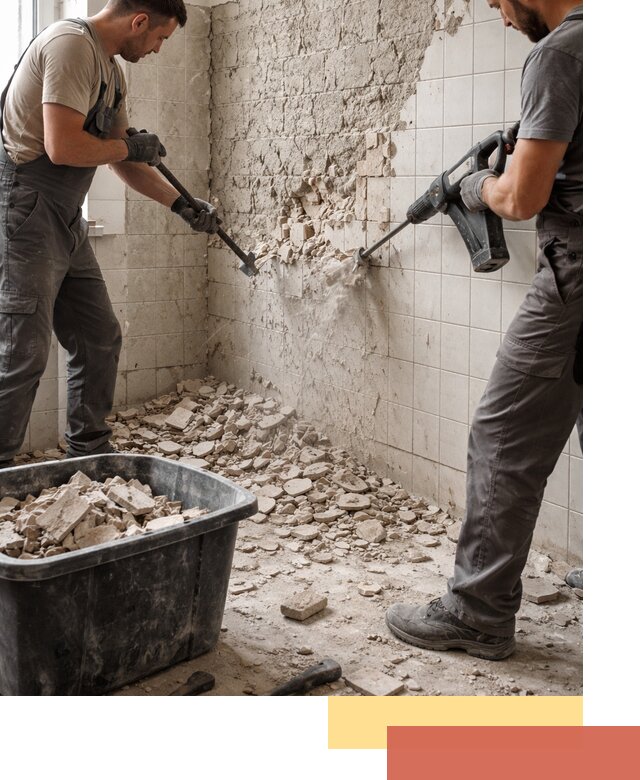 Демонтаж плитки со стен в Куйбышеве быстро и аккуратно