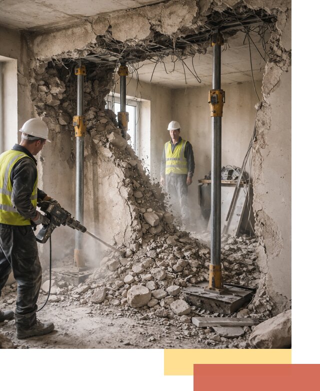 Снос несущих стен в Куйбышеве с гарантией безопасности и качества