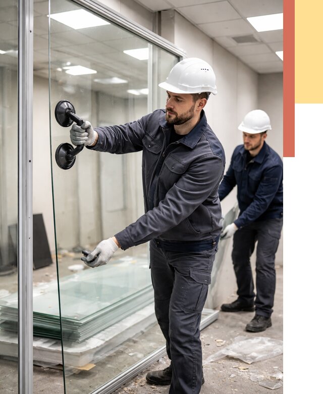 Демонтаж стеклянных перегородок в Куйбышеве от 3318 руб. — быстро и недорого | ОТДЕЛОЧНИК-Кбш