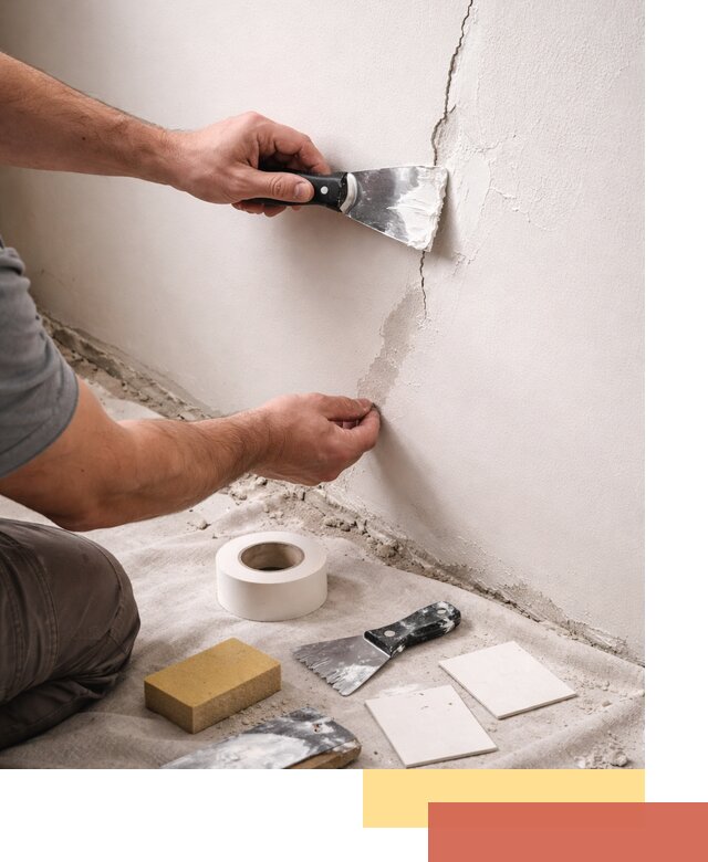 Заделка трещин и сколов в стенах и потолках в Куйбышеве