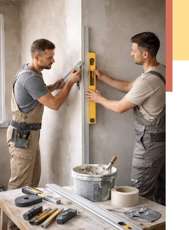 Выведение углов стен в Куйбышеве от 1918 руб. быстро и недорого | ОТДЕЛОЧНИК-Кбш