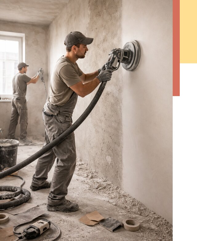 Шлифовка стен в Куйбышеве от 1244 руб/м2 — быстро и недорого | ОТДЕЛОЧНИК-Кбш