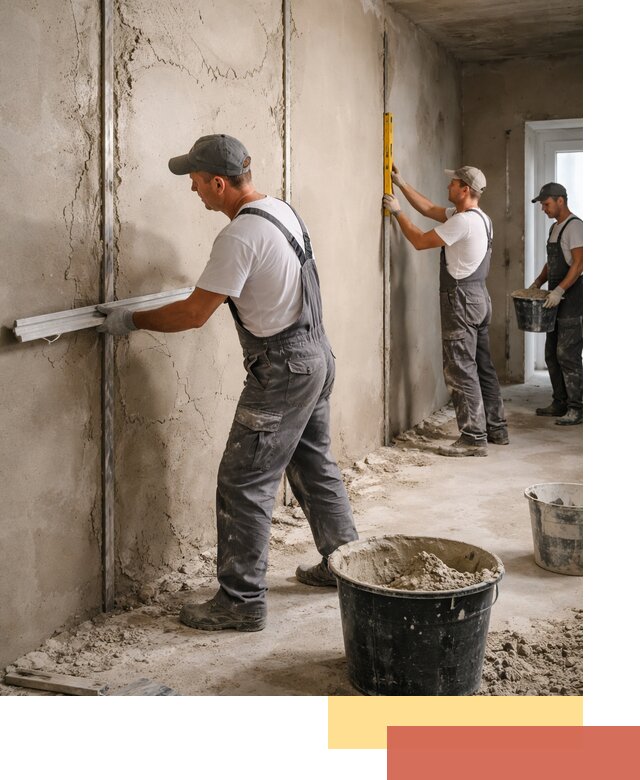 Штукатурка стен по маякам в Куйбышеве — точная и ровная поверхность