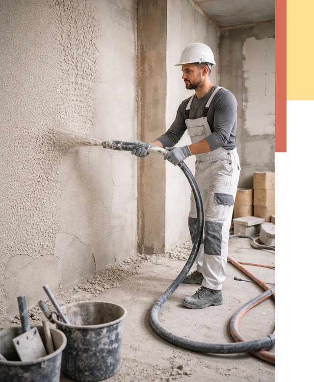 Машинная штукатурка стен в Куйбышеве под ключ от 6740 руб./м2 | ОТДЕЛОЧНИК-Кбш