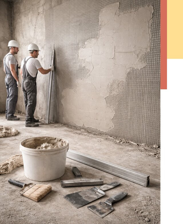 Штукатурка стен по сетке в Куйбышеве от 5703 руб./м2 — быстро и недорого | ОТДЕЛОЧНИК-Кбш