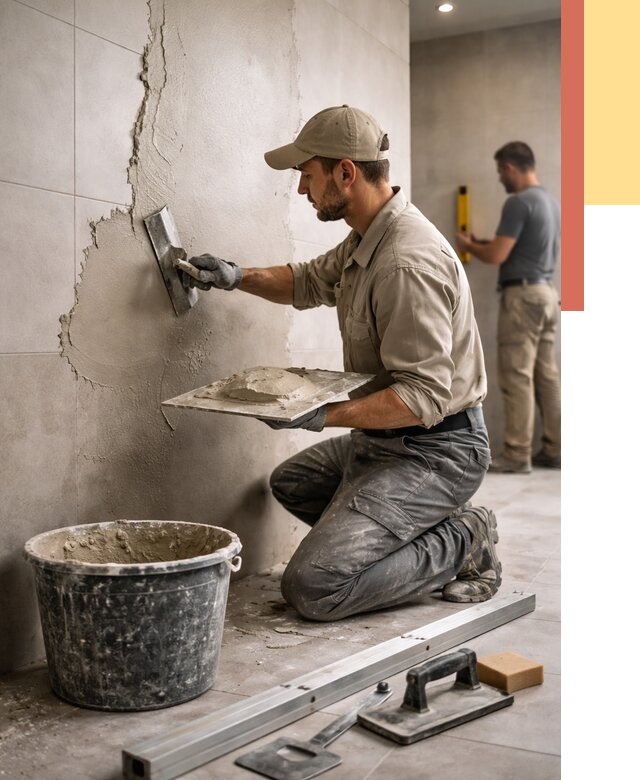 Штукатурка стен в ванной в Куйбышеве от 4666 руб./м² — выравнивание под ключ | ОТДЕЛОЧНИК-Кбш