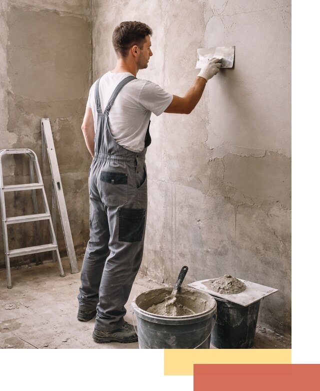 Штукатурка стен в ванной под ключ в Куйбышеве