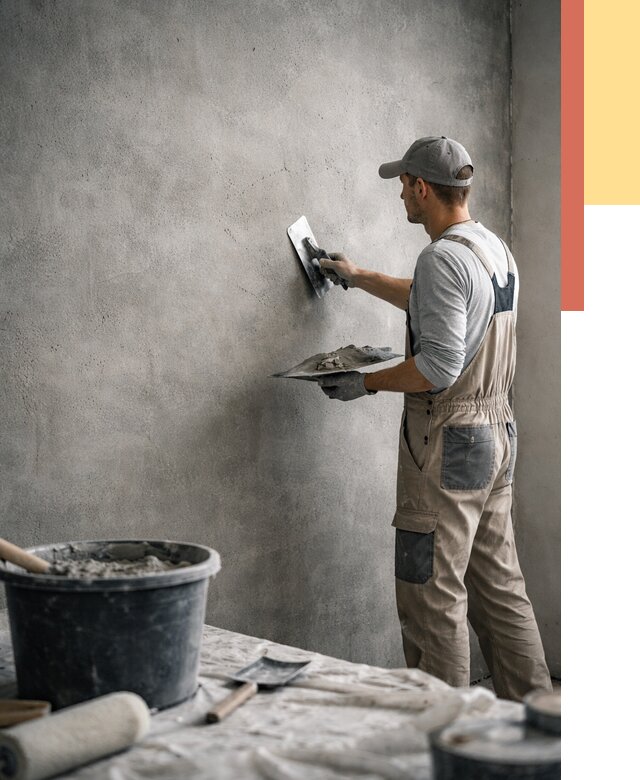 Декоративная штукатурка под бетон в Куйбышеве от 2592 руб./м² — нанесение под ключ | ОТДЕЛОЧНИК-Кбш