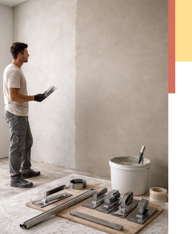 Нанесение микроцемента на стены в Куйбышеве от 3318 руб./м2 под ключ | ОТДЕЛОЧНИК-Кбш