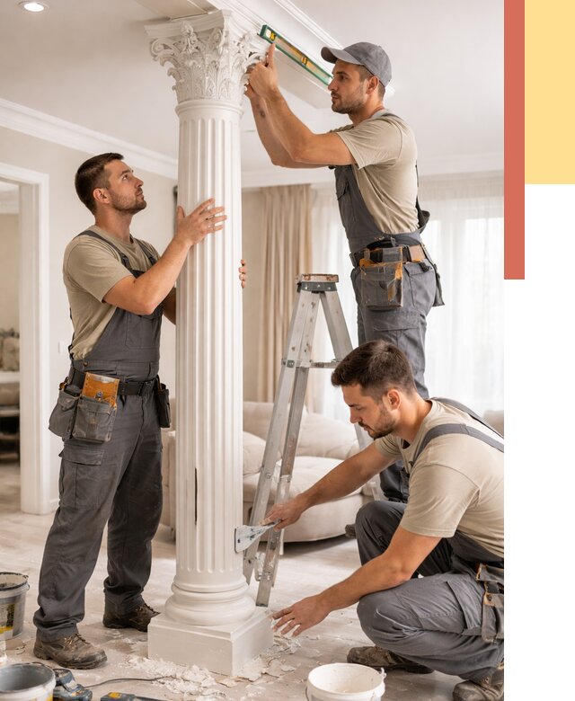 Установка декоративных колонн в Куйбышеве от 12443 руб. под ключ | ОТДЕЛОЧНИК-Кбш