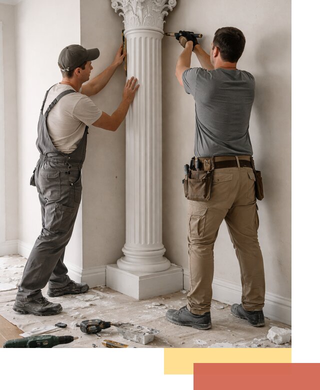 Установка декоративных колонн в Куйбышеве под ключ