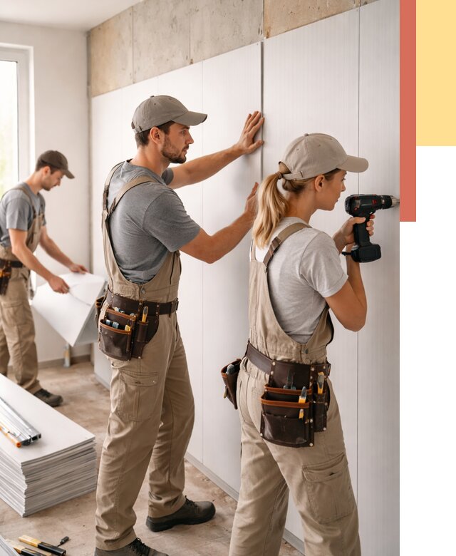 Монтаж ПВХ панелей на стены в Куйбышеве от 467 руб/м2 — быстро и недорого | ОТДЕЛОЧНИК-Кбш