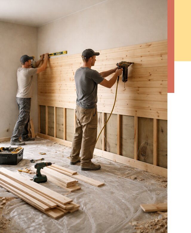 Монтаж деревянной вагонки на стены в Куйбышеве от 7777 руб. | Услуги монтажа вагонки | ОТДЕЛОЧНИК-Кбш