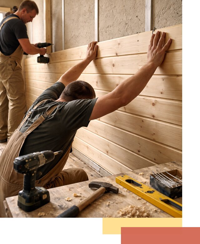 Монтаж деревянной вагонки на стены в Куйбышеве быстро и качественно