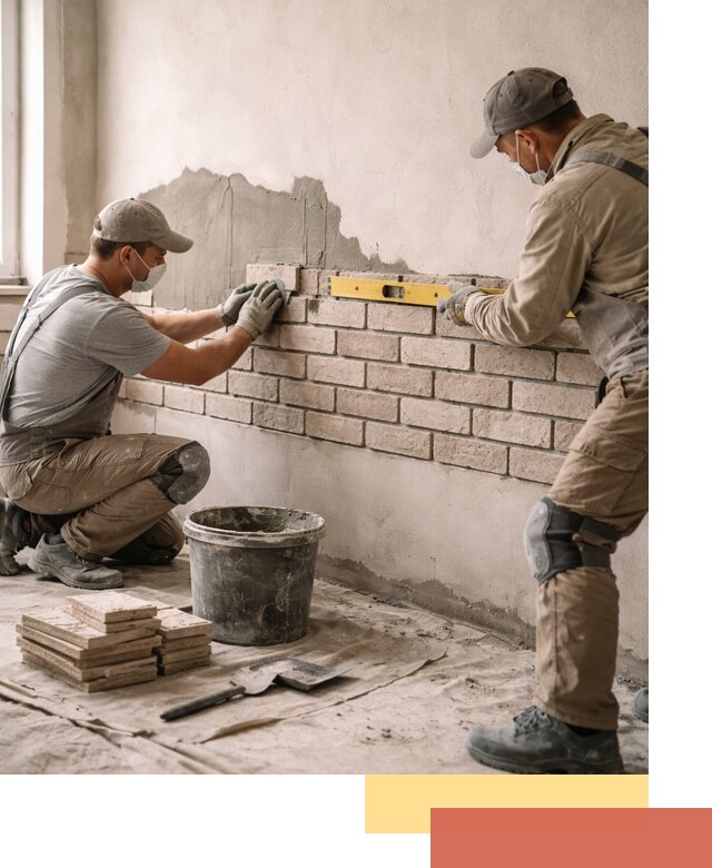 Монтаж декоративного кирпича профессионально в Куйбышеве