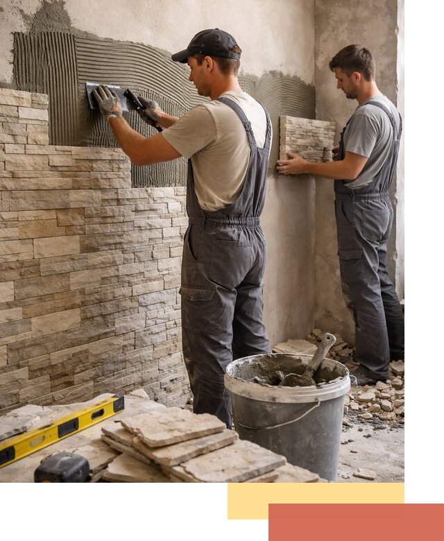 Монтаж искусственного камня в Куйбышеве — облицовка стен и фасадов