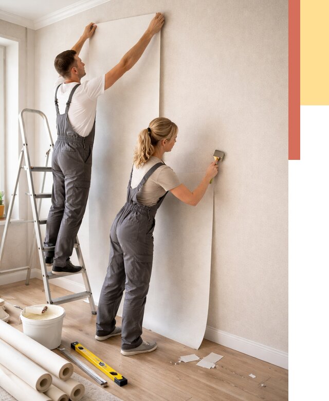 Поклейка флизелиновых обоев в Куйбышеве от 6221 руб. | Быстро и недорого — ОТДЕЛОЧНИК-Кбш