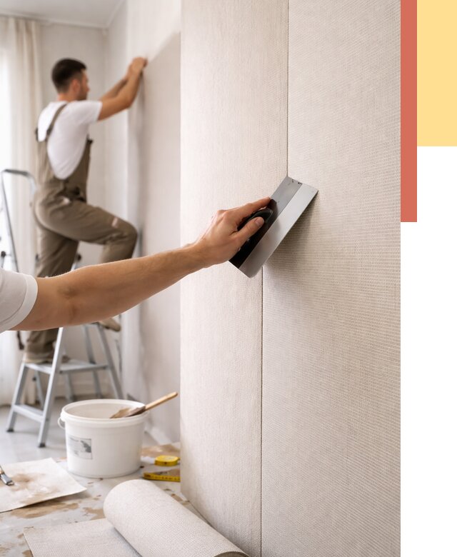 Поклейка текстильных обоев в Куйбышеве от 4666 руб. под ключ | ОТДЕЛОЧНИК-Кбш