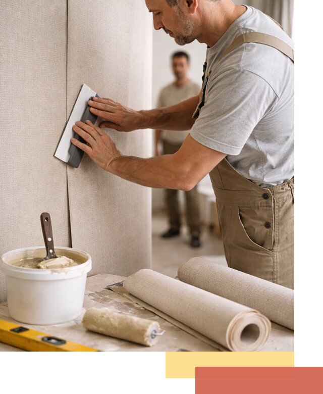 Поклейка текстильных обоев в Куйбышеве профессионально и аккуратно