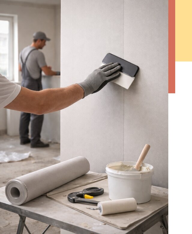 Поклейка обоев под покраску в Куйбышеве от 3629 руб. за м2 | ОТДЕЛОЧНИК-Кбш