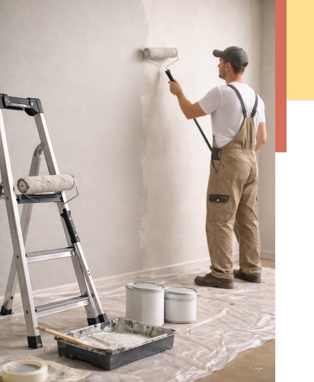 Покраска стен латексной краской в Куйбышеве от 4666 руб. за м2 | ОТДЕЛОЧНИК-Кбш