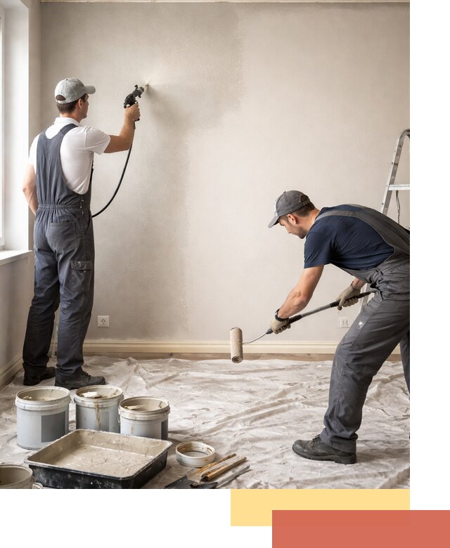 Покраска стен моющейся краской и защита поверхностей в Куйбышеве