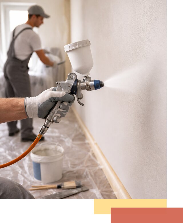 Покраска стен краскопультом в Куйбышеве быстро и качественно