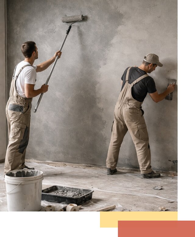 Покраска стен под бетон в Куйбышеве профессионально и недорого