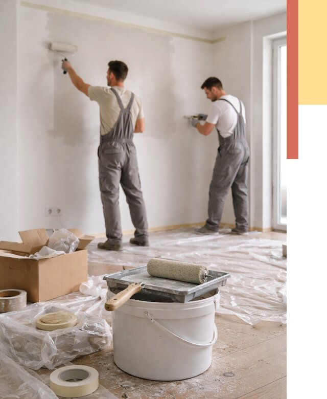 Покраска стен в квартире в Куйбышеве от 2592 руб/м2 — быстро и недорого | ОТДЕЛОЧНИК-Кбш