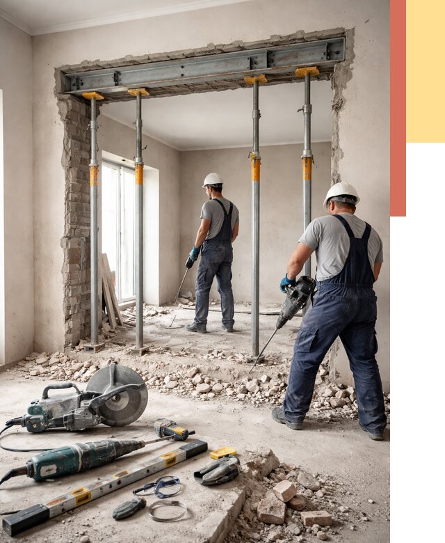 Прорезка проема в стене в Куйбышеве от 4666 руб. — быстро и недорого | ОТДЕЛОЧНИК-Кбш