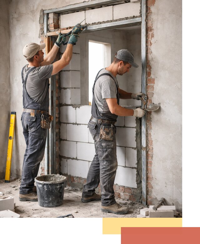 Закладка дверного проема под ключ в Куйбышеве: демонтаж, монтаж, отделка