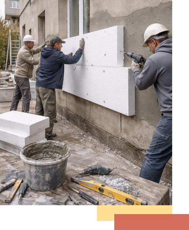 Утепление наружных стен пенопластом в Куйбышеве