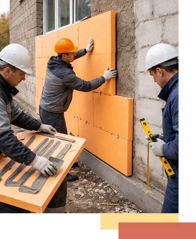 Утепление фасада пеноплексом под ключ в Куйбышеве