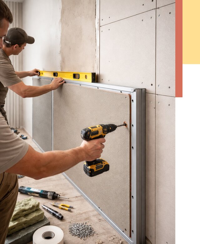 Шумоизоляция стен панелями ЗИПС в Куйбышеве от 2281 руб./м² под ключ | ОТДЕЛОЧНИК-Кбш