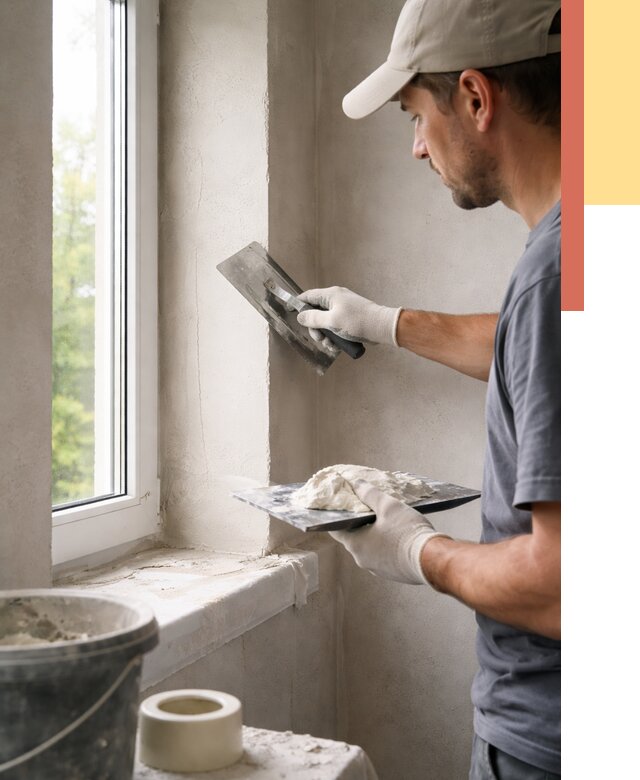 Штукатурка откосов в Куйбышеве от 4666 руб/м² — услуги и выравнивание под ключ | ОТДЕЛОЧНИК-Кбш