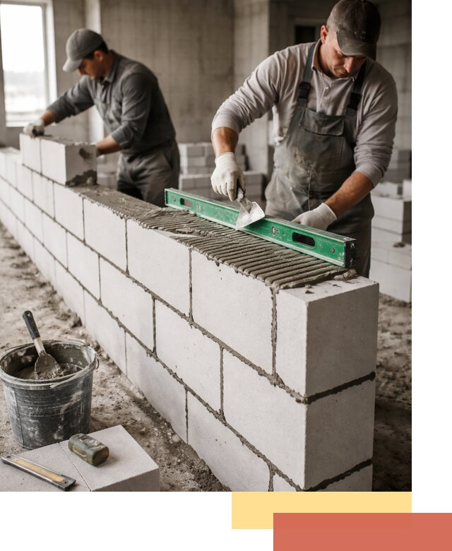 Кладка перегородок из газобетона в Куйбышеве быстро и качественно