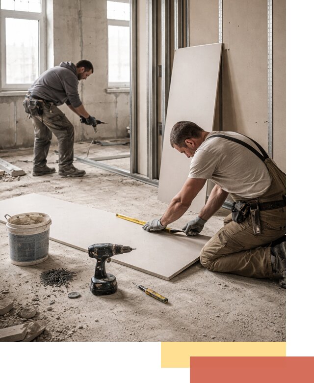 Кладка перегородок из ПГП под ключ в Куйбышеве