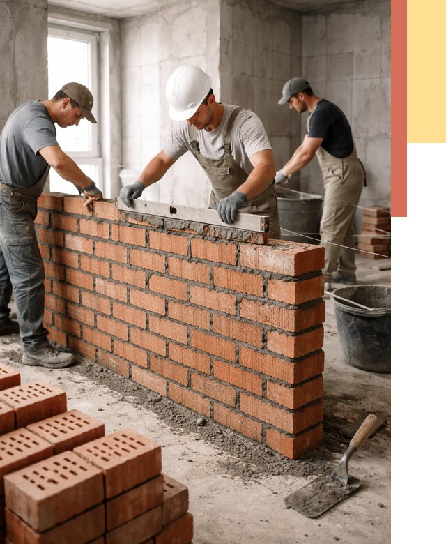 Кладка перегородок из кирпича в Куйбышеве от 3629 руб. за м² | ОТДЕЛОЧНИК-Кбш