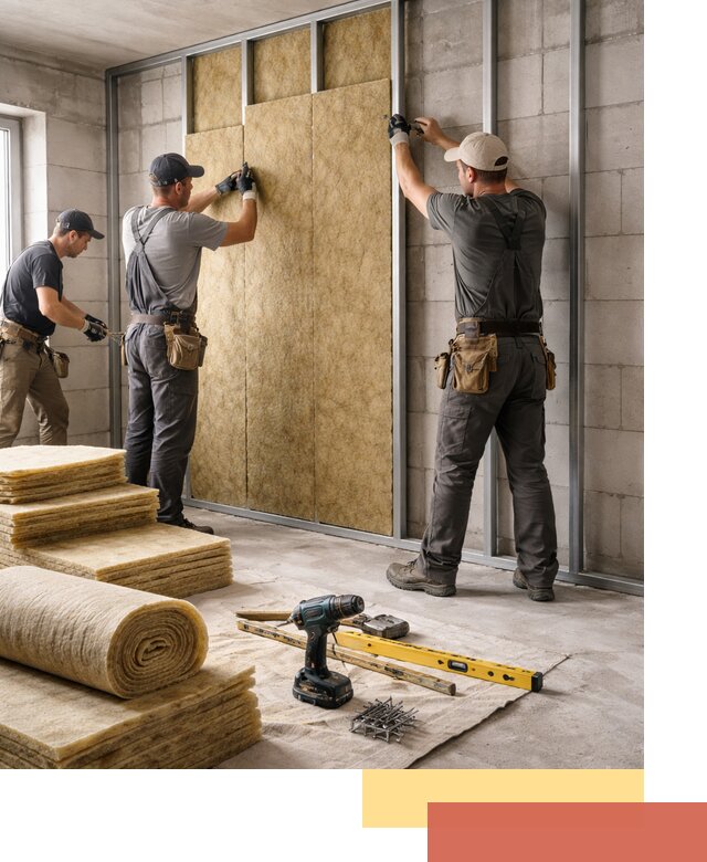 Шумоизоляция перегородок из блоков в Куйбышеве — монтаж и защита шумоизоляцией