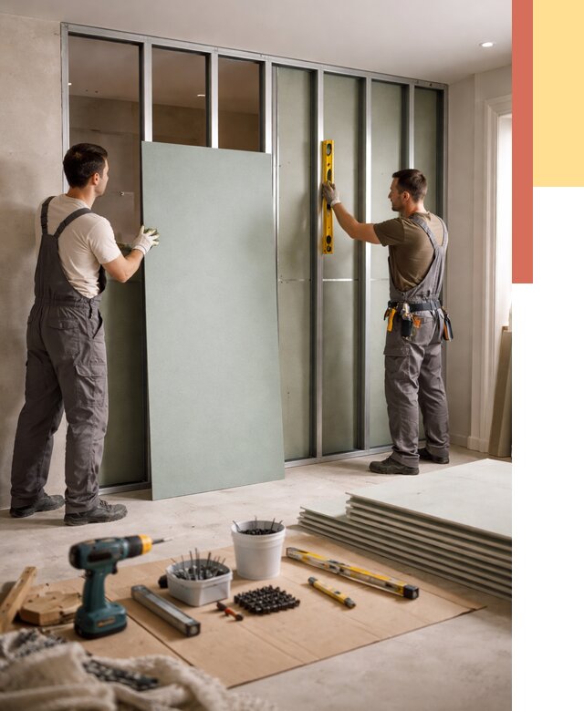 Перегородка из влагостойкого гипсокартона в Куйбышеве от 4977 руб. — монтаж под ключ | ОТДЕЛОЧНИК-Кбш