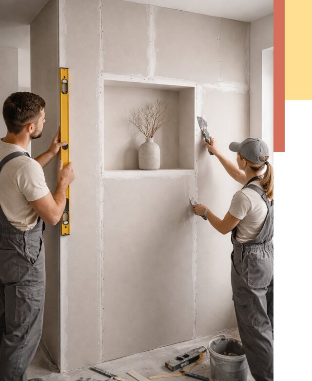 Перегородка из гипсокартона с нишей в Куйбышеве от 3370 руб. под ключ | ОТДЕЛОЧНИК-Кбш