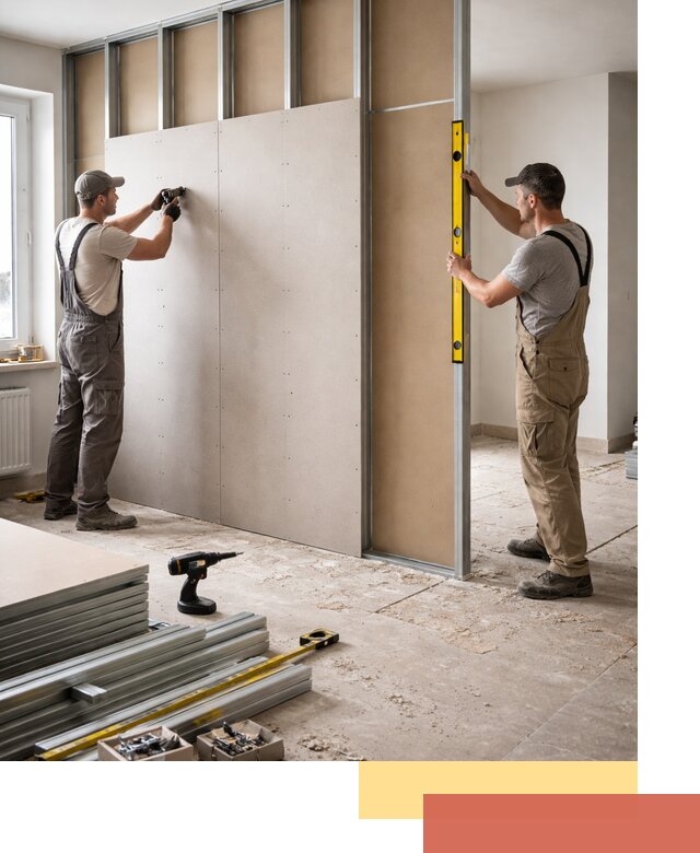 Зонирующая перегородка из гипсокартона под ключ в Куйбышеве