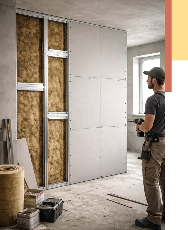 Усиленная перегородка под навеску в Куйбышеве от 13272 руб. — монтаж под ключ | ОТДЕЛОЧНИК-Кбш