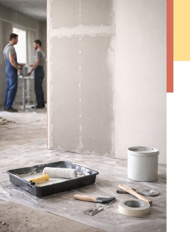 Покраска перегородок из гипсокартона в Куйбышеве от 4666 руб. под ключ | ОТДЕЛОЧНИК-Кбш