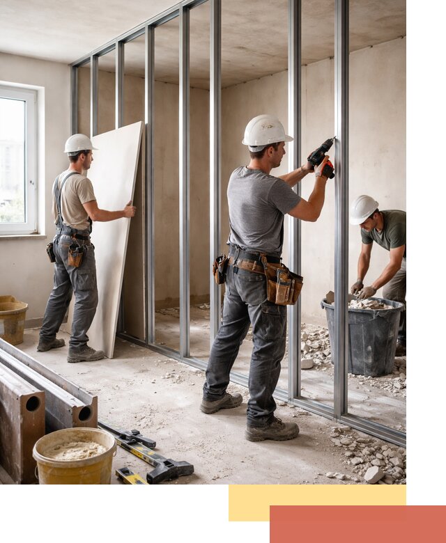 Перенос гипсокартонной перегородки в Куйбышеве профессионально и быстро