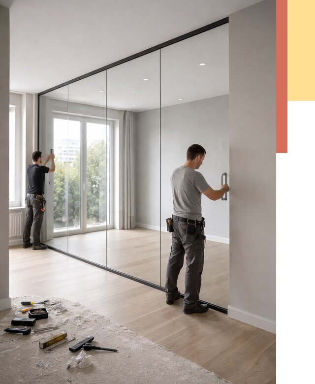 Изготовление стеклянных перегородок в Куйбышеве от 12806 руб. под ключ | ОТДЕЛОЧНИК-Кбш