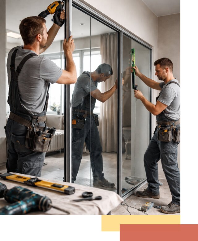 Каркасные стеклянные перегородки под ключ в Куйбышеве