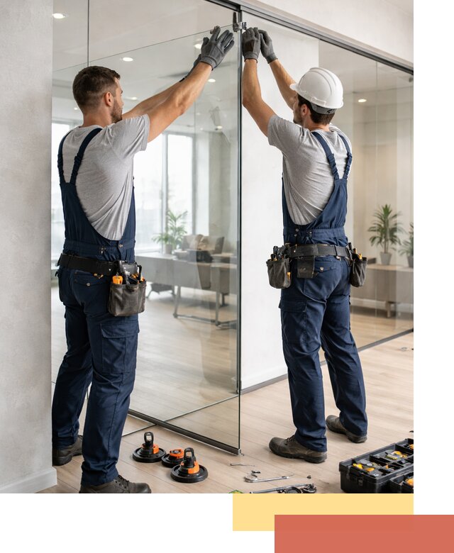 Безрамные стеклянные перегородки под ключ в Куйбышеве